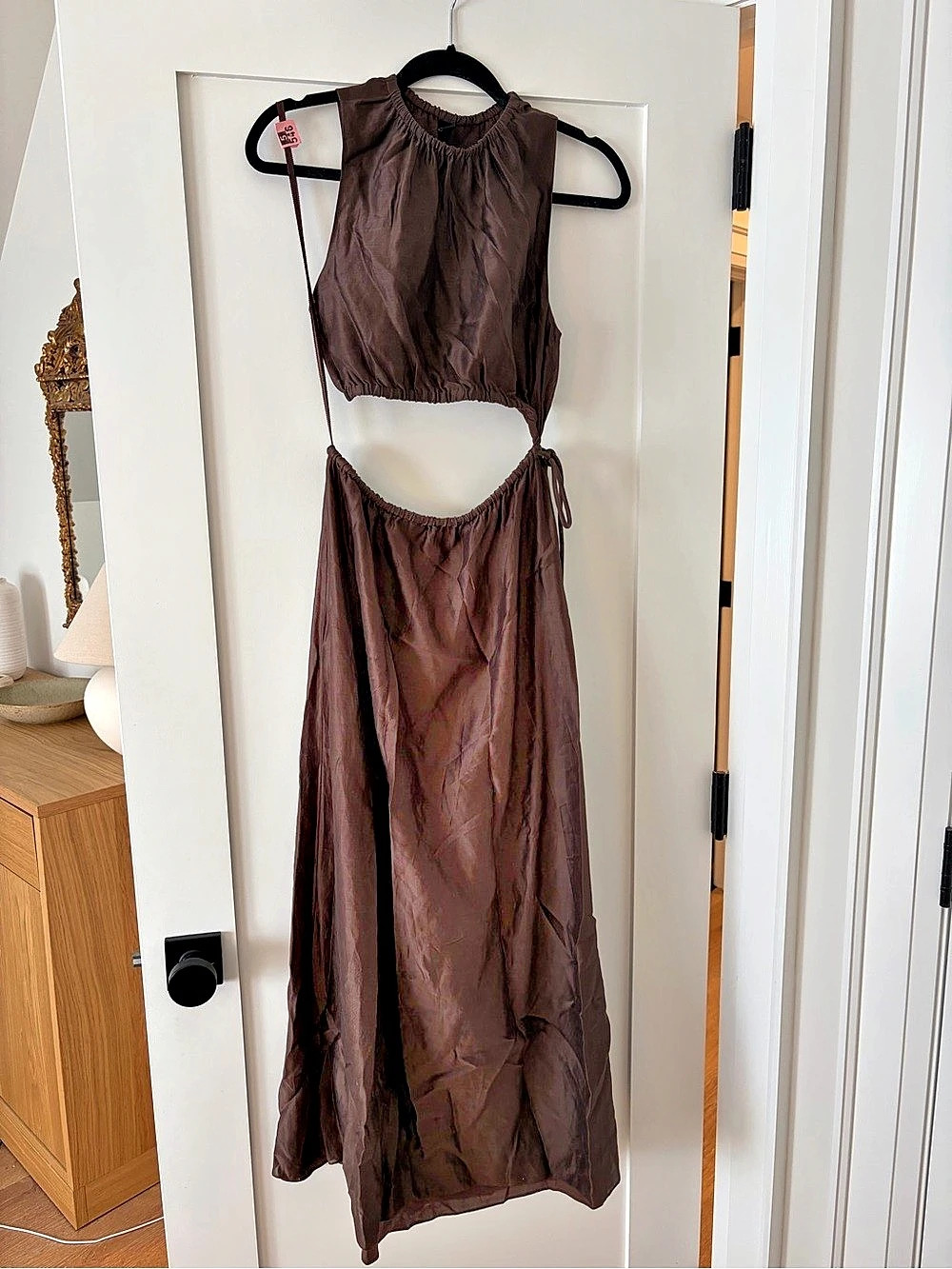 SIR Aries Cut Out Gown Brown Cutout Maxi Dress